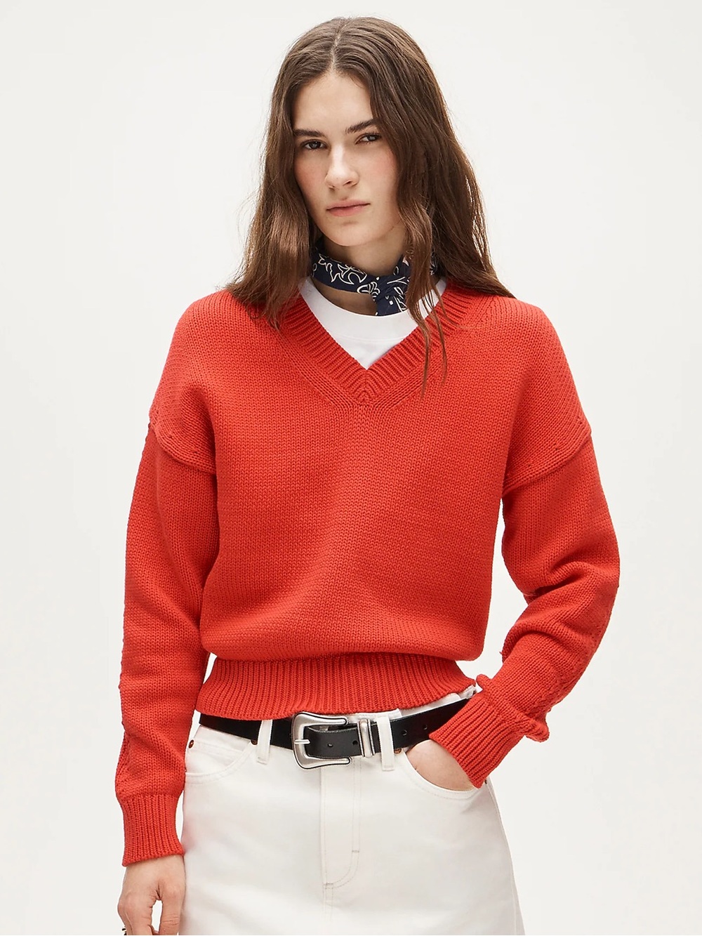 J.Crew Cotton Blend V-Neck Sweater